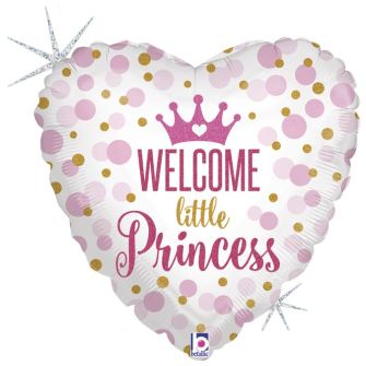 Куля "Welcome little princess" з пастельним відтінком 46 см