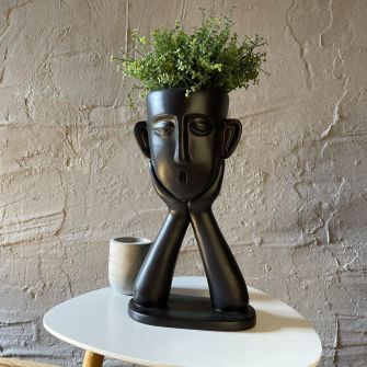 Кашпо чорне "Чоловік"