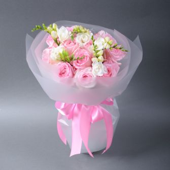Букет "Рожевий серпанок"