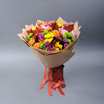 Букет хризантем Сантіні "Різнокольоровий"