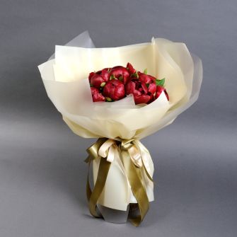 Букет бордових півоній "Бургунді"