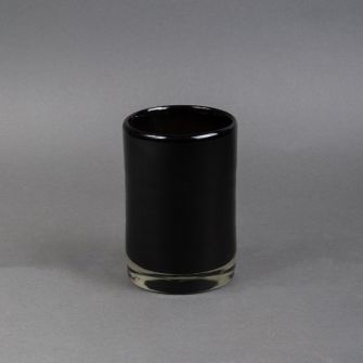 Glass vase black cylinder