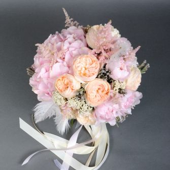 Букет нареченої "Рожевий шифон"