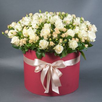 Композиція XXL з трояндами Аваланч і Олена