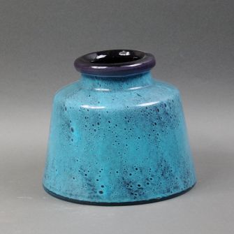 Glass vase Bella black and blue 22x25 cm