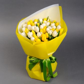 Букет тюльпанов "Лимончелло"