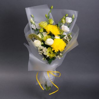 Букет осінній з хризантемами