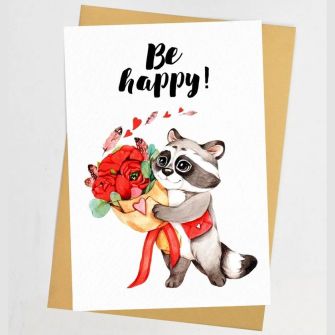 Листівка з конвертом "Be happy"